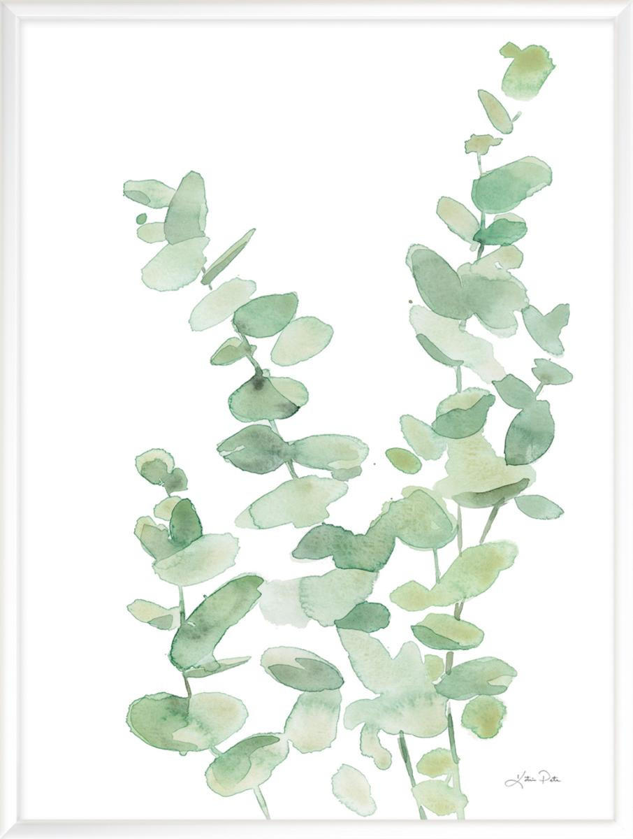 KUNSTDRUCK Pflanzen, Blätter 30/40 cm  - Weiß/Grün, Papier (30/40cm) - Monee