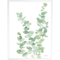 KUNSTDRUCK Pflanzen, Blätter 30/40 cm  - Weiß/Grün, Papier (30/40cm) - Monee