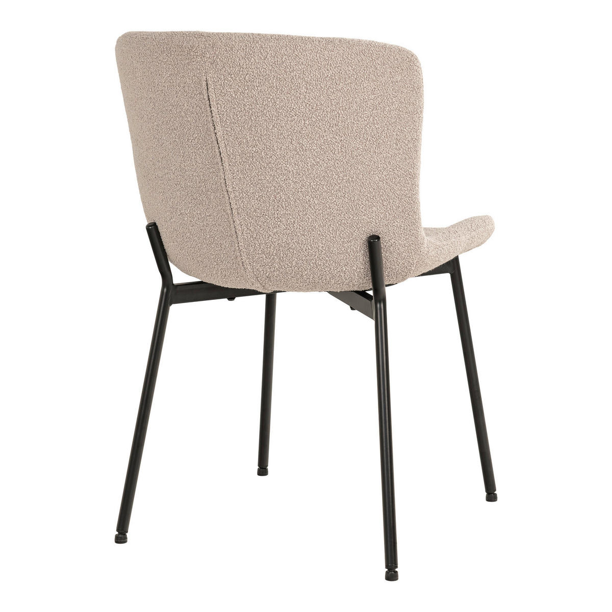 STUHL-SET 2 Stück  in Bouclé  - Beige/Schwarz, MODERN, Textil/Metall (48/83/59cm) - MID.YOU