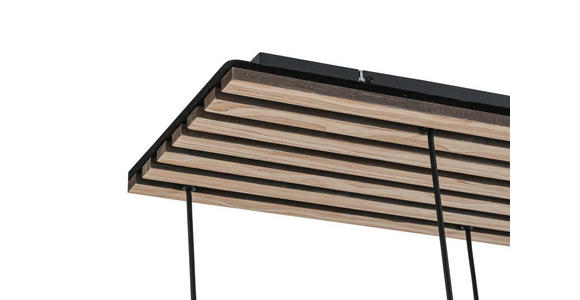 HÄNGELEUCHTE 82/34/120 cm - Chromfarben/Eichefarben, Natur, Glas/Holzwerkstoff (82/34/120cm) - Novel