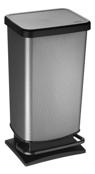 SZEMETESVÖDÖR 40 l - fekete/szürke, Basics, műanyag (35,3/29,5/67,6cm) - Rotho