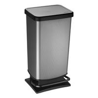 SZEMETESVÖDÖR 40 l  - fekete/szürke, Basics, műanyag (35,3/29,5/67,6cm) - Rotho