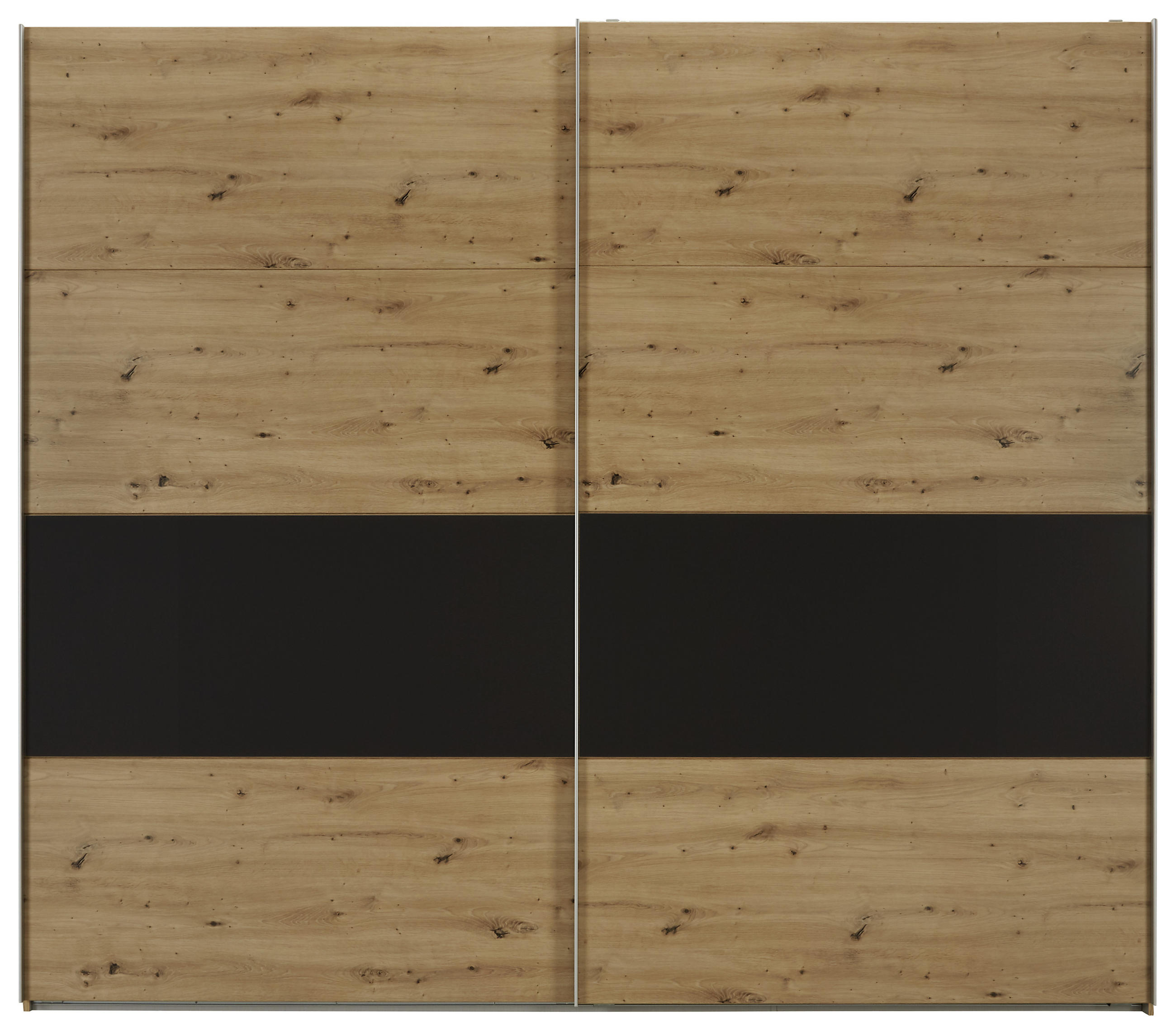OMARA Z DRSNIMI VRATI, barve hrasta - barve hrasta/barve aluminija, Konvencionalno, kovina/leseni material (270/236/65cm) - Hom`in