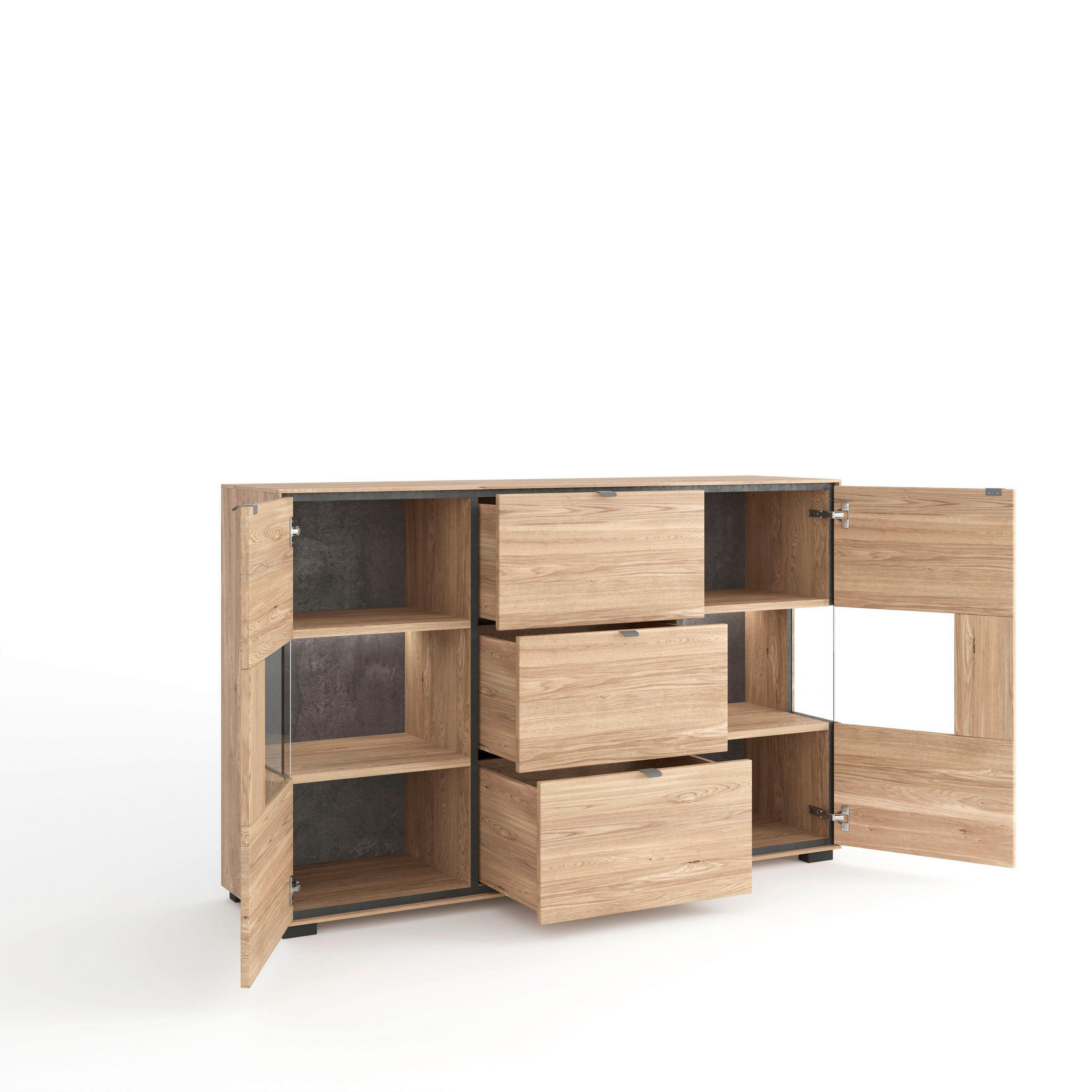 HIGHBOARD  in 153,2/93,8/40,8 cm  - Eichefarben, Design, Holz/Holzwerkstoff (153,2/93,8/40,8cm) - Livetastic