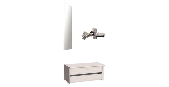 DREHTÜRENSCHRANK 200/216/58 cm 4-türig Grau, Weiß - Chromfarben/Weiß, Design, Glas/Holzwerkstoff (200/216/58cm) - Novel