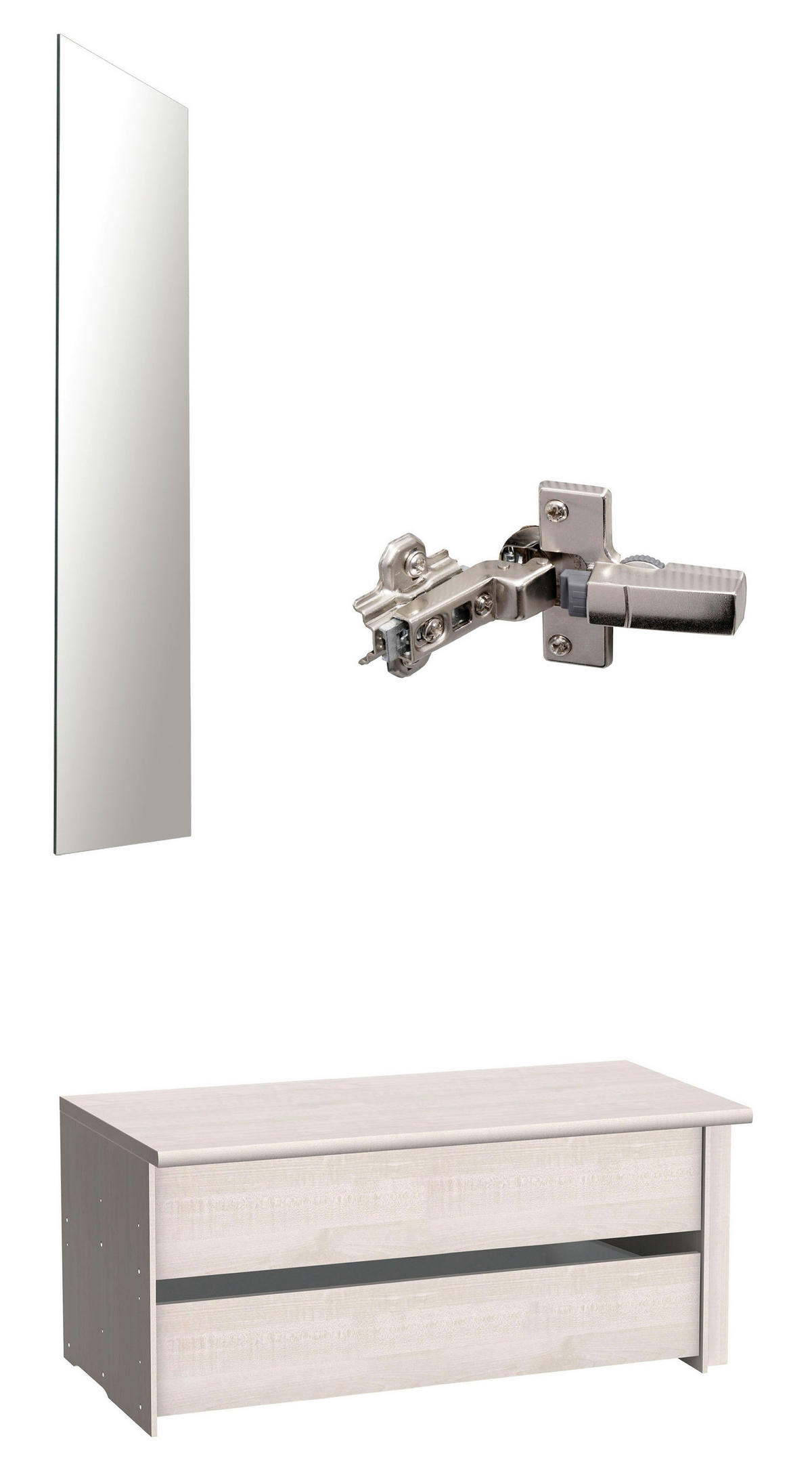 DREHTÜRENSCHRANK in Grau, Weiss  - Chromfarben/Weiss, Modern, Glas/Holzwerkstoff (200/216/58cm) - Novel