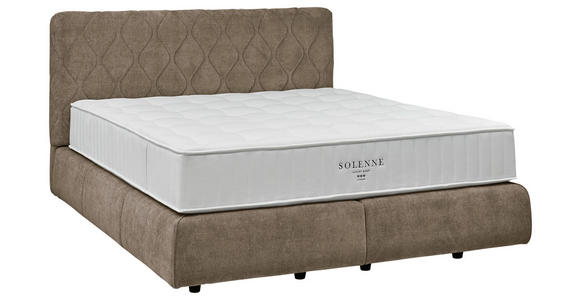 BOXSPRINGBETT 180/200 cm in Braun - Schwarz/Braun, Design, Kunststoff/Textil (180/200cm) - Johann Jakob