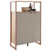 REGAL Grau, Schwarz, Eichefarben  95/150/44 cm  - Eichefarben/Anthrazit, Design, Holzwerkstoff/Metall (95/150/44cm) - Hom`in