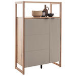 REGAL Grau, Schwarz, Eichefarben  95/150/44 cm  - Eichefarben/Anthrazit, Design, Holzwerkstoff/Metall (95/150/44cm) - Hom`in