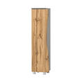 MIDISCHRANK 30/130/35 cm  - Silberfarben/Eiche Wotan, Natur, Holzwerkstoff/Kunststoff (30/130/35cm) - Xora