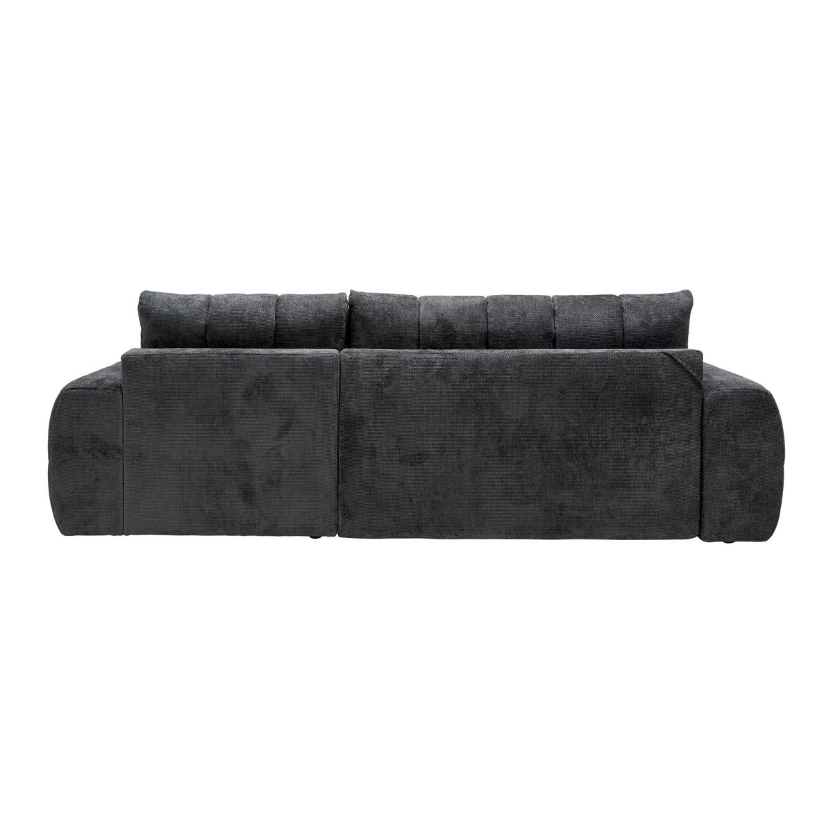 ECKSOFA Flachgewebe Graphitfarben  - Schwarz Hochglanz/Graphitfarben, Modern, Textil/Metall (273/93/166cm) - MID.YOU