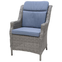 GARTENSESSEL - Taubenblau/Alufarben, Natur, Kunststoff/Textil (69,3/95/69,3cm) - Ambia Garden