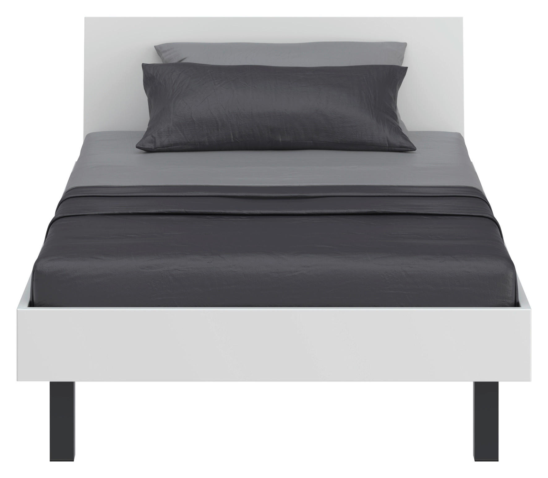 BETT 120/200 cm,  in Weiß,  - Schwarz/Weiß, Design, Metall (120/200cm) - Xora