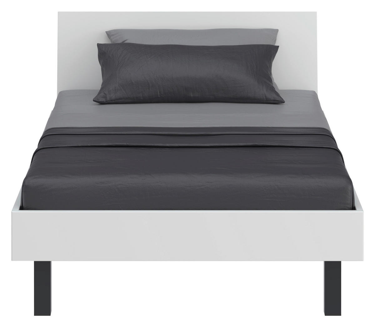 BETT 120/200 cm,  in Weiß,  - Schwarz/Weiß, Design, Metall (120/200cm) - Xora