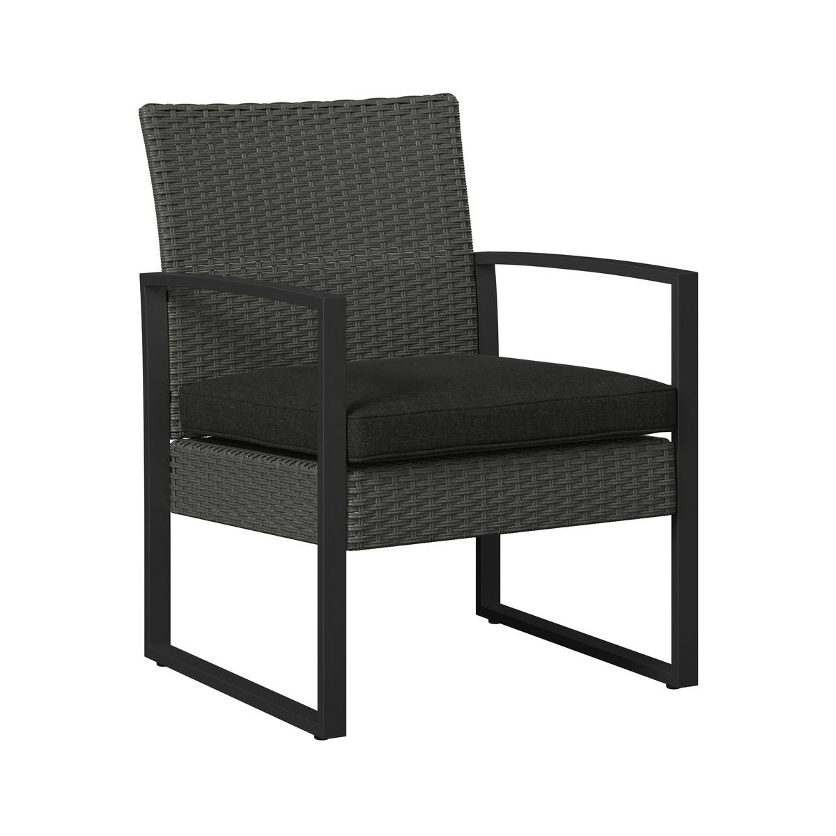 BALKONSET Grau 3-teilig  - Grau, Design, Kunststoff/Textil - Ambia Garden