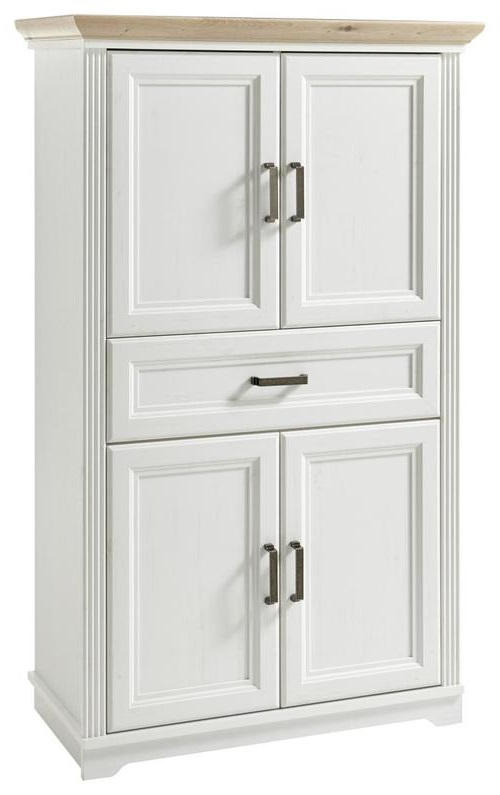 Livetastic Midischrank Weiß, Eiche, Pinien 83x138x43 cm