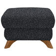 HOCKER Bouclé Schwarz - Eichefarben/Schwarz, MODERN, Holz/Textil (65/47/65cm) - Valnatura
