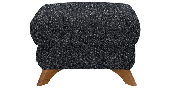 HOCKER Bouclé Schwarz - Eichefarben/Schwarz, MODERN, Holz/Textil (65/47/65cm) - Valnatura