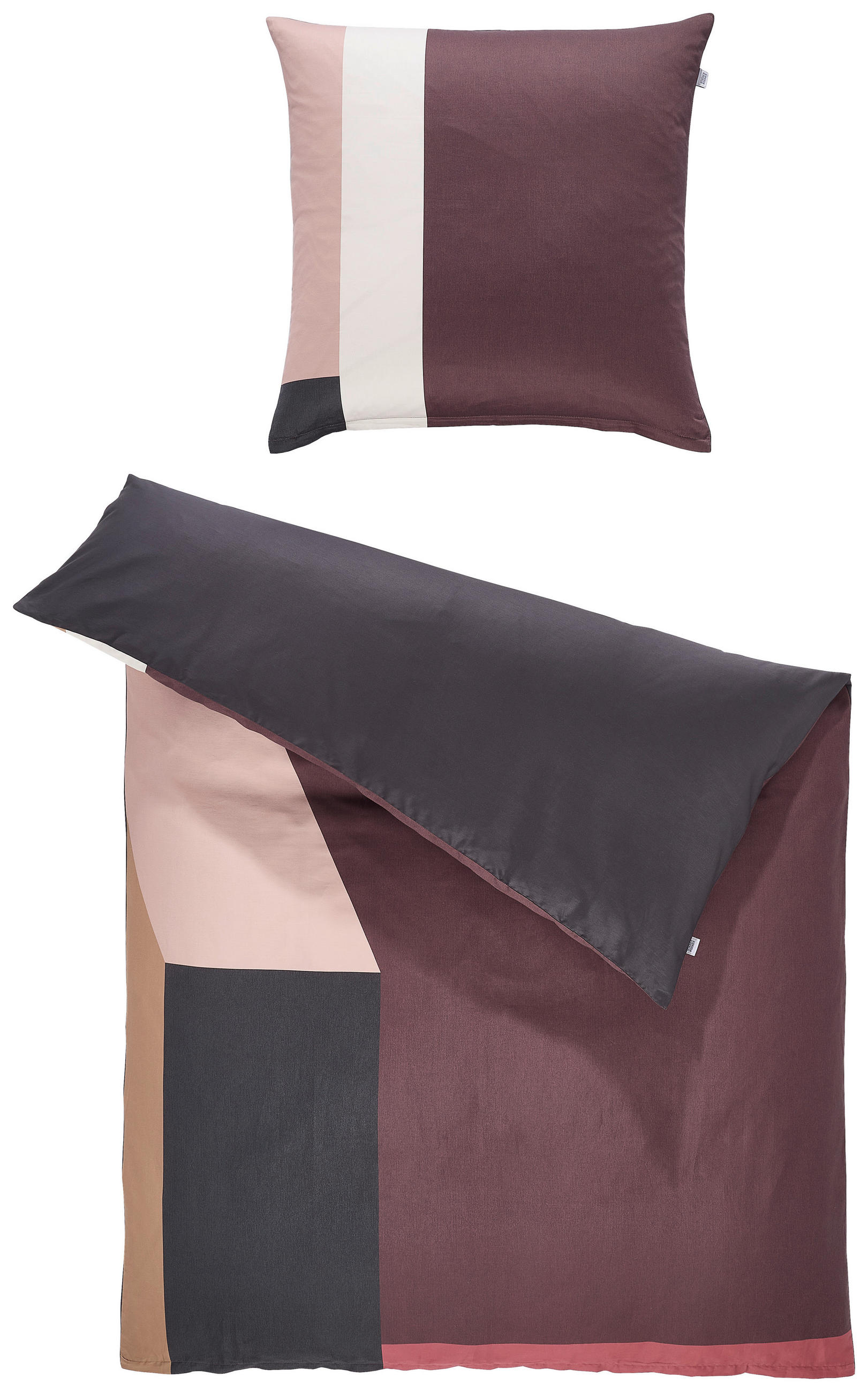 WENDEBETTWÄSCHE SW-Jolie rot Satin 135/200 cm  - Rotbraun/Hellrosa, Design, Textil (135/200cm) - Schöner Wohnen