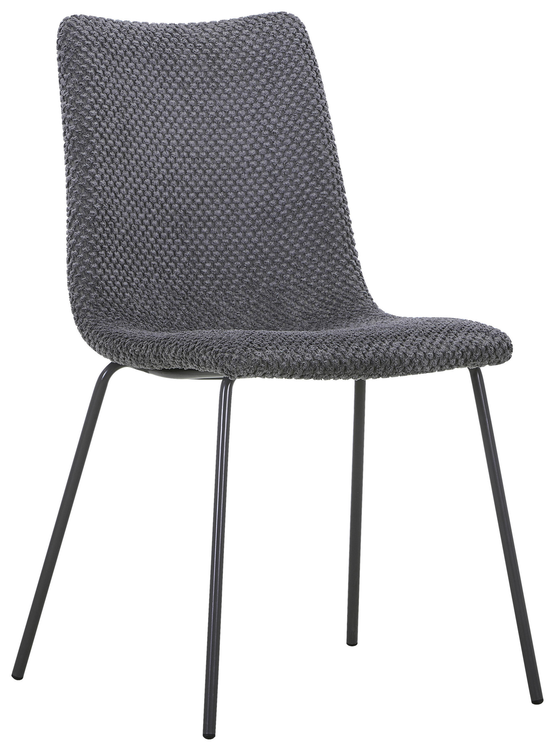 STUHL Webstoff Dunkelgrau  - Dunkelgrau/Grau, Design, Textil/Metall (45/86,5/57cm) - home24