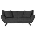 3-SITZER-SOFA in Samt Grau  - Schwarz/Grau, Design, Textil/Metall (203/90/95cm) - Carryhome