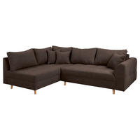 ECKSOFA Ariella Graubraun Mikrofaser  - Graubraun/Naturfarben, Design, Holz/Textil (161/231cm) - Livetastic