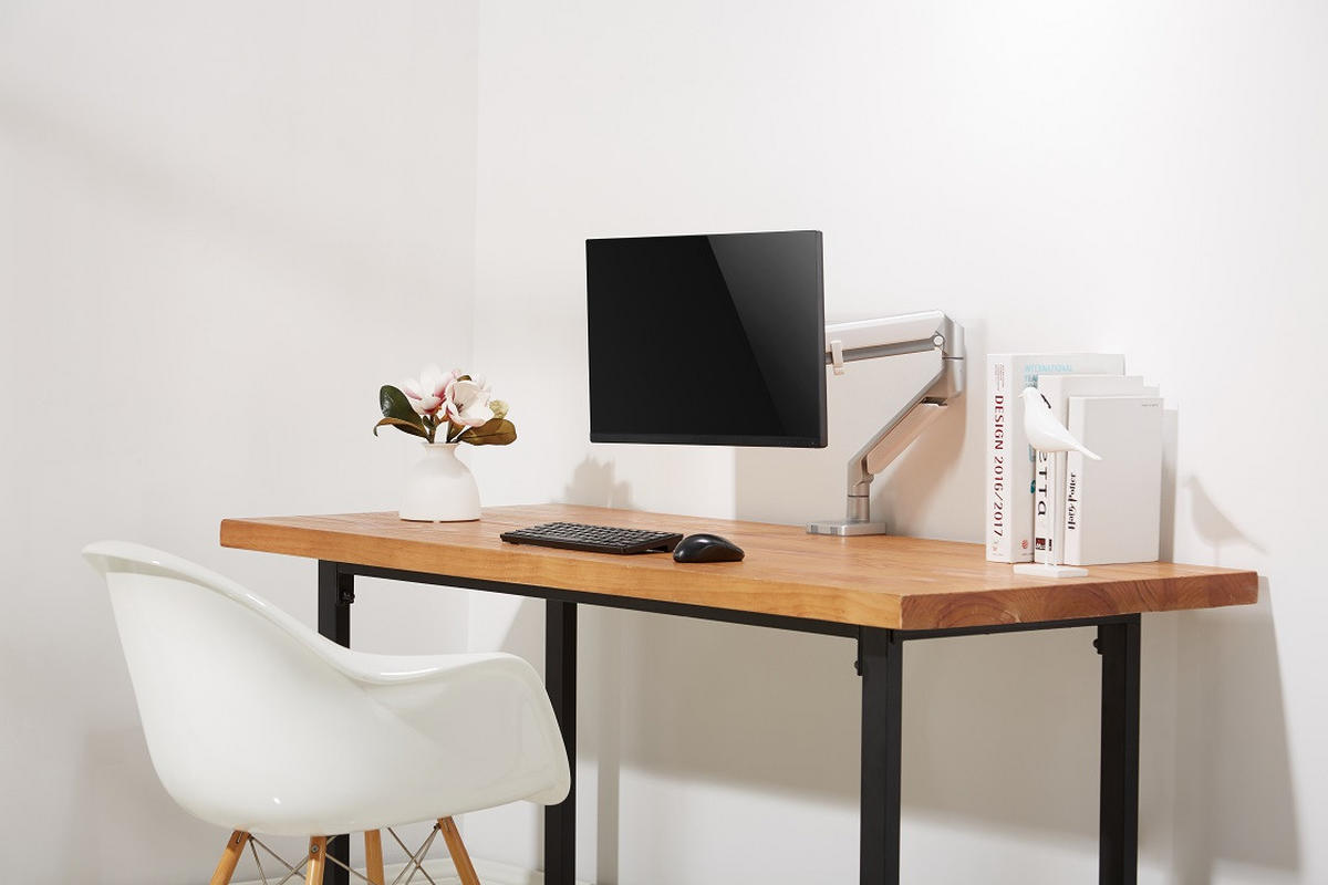 MONITOR-HALTERUNG Metall, Kunststoff Grau, Weiß  - Weiß/Grau, Design, Kunststoff/Metall (56/69,5/11,7cm) - Boxxx