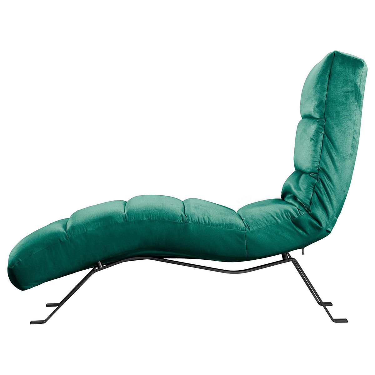 RELAXLIEGE SWING Samt Grün  - Schwarz/Grün, Design, Textil/Metall (65/65-95/171cm) - Livetastic