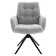 ARMLEHNSTUHL  Stoffauswahl, Typenauswahl, Sitzfläche 360° drehbar Webstoff  - Schwarz/Grau, Design, Textil/Metall (66/95/74cm) - Novel