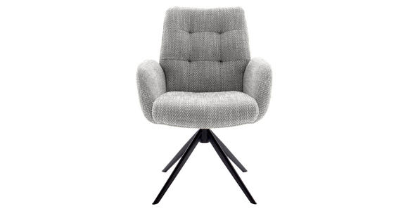 ARMLEHNSTUHL  Stoffauswahl, Typenauswahl, Sitzfläche 360° drehbar Webstoff  - Schwarz/Grau, Design, Textil/Metall (66/95/74cm) - Novel