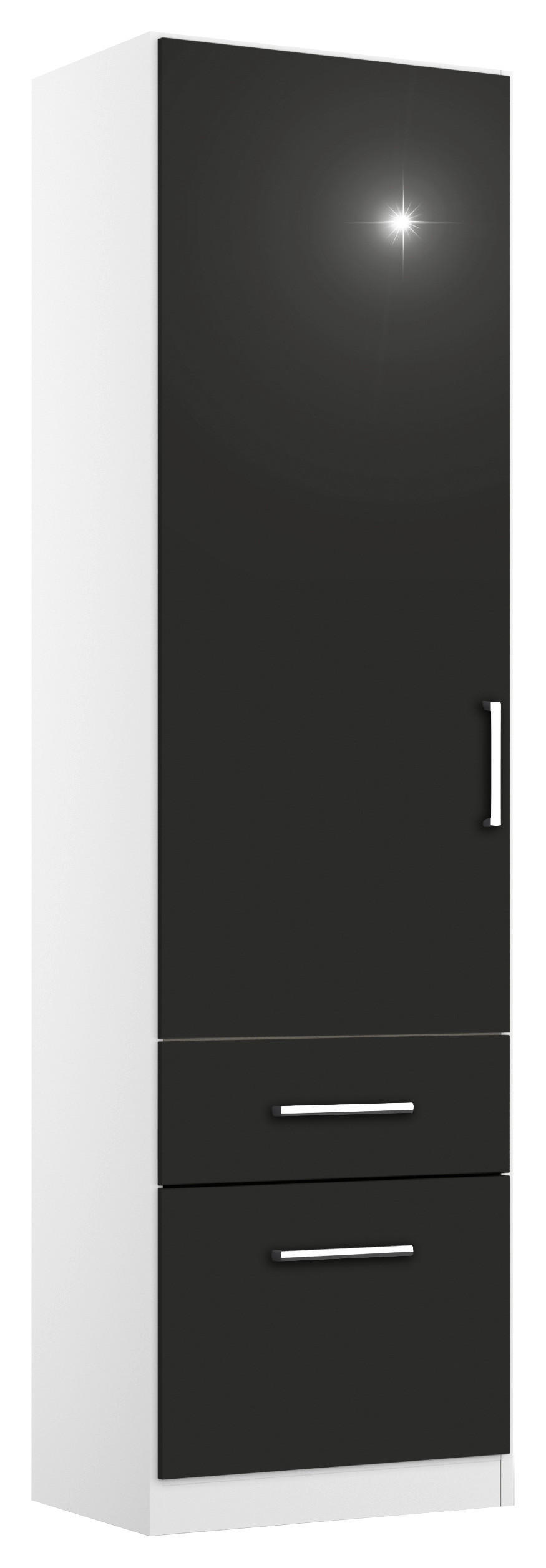 DREHTÜRENSCHRANK  in Weiß, Grau  - Chromfarben/Weiß, MODERN, Holzwerkstoff/Kunststoff (47/210/54cm) - Rauch Möbel