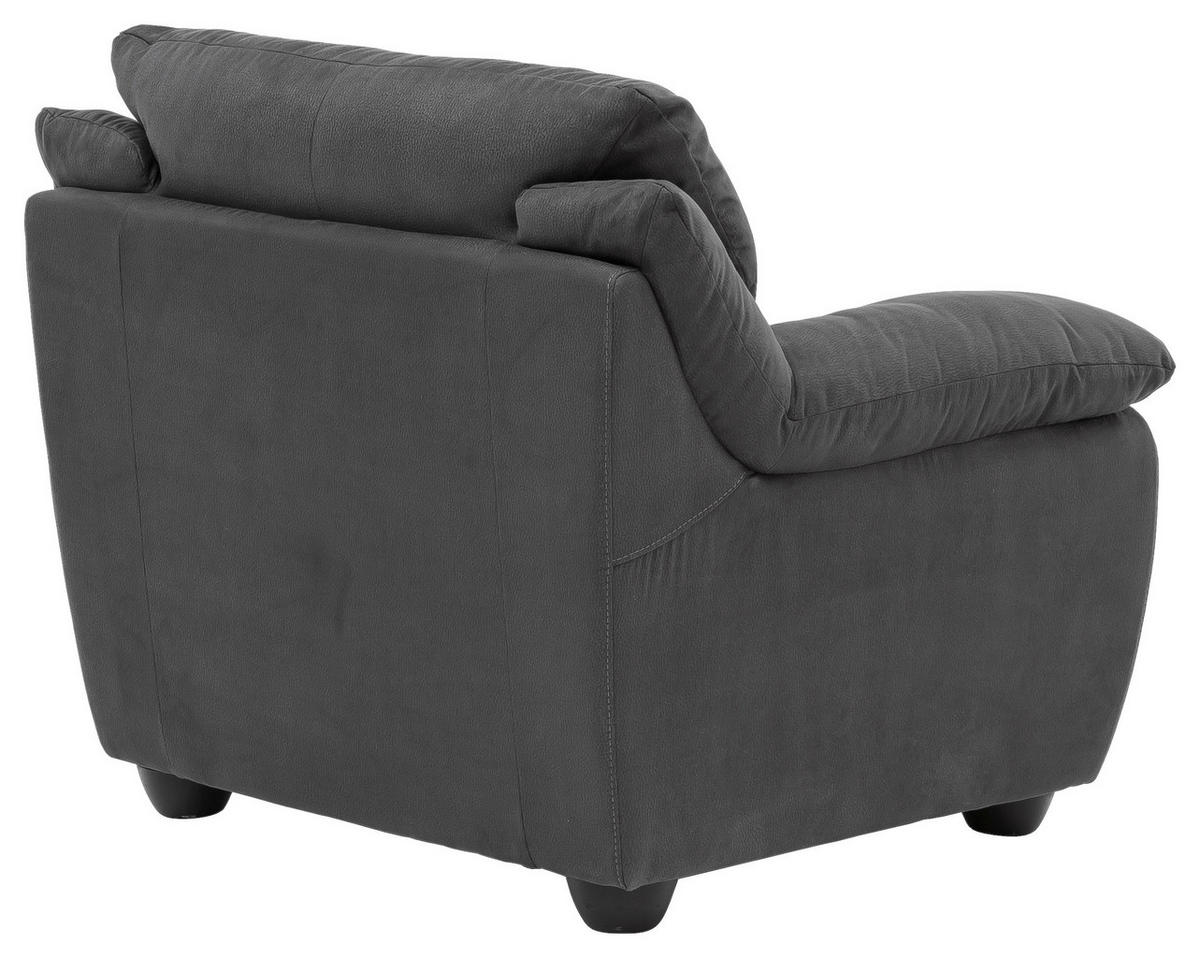 SESSEL Mikrofaser Dunkelgrau    - Dunkelgrau/Schwarz, Design, Kunststoff/Textil (117/97/100cm) - Livetastic