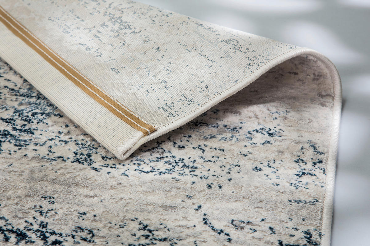 WEBTEPPICH Antea 80/150 cm Antea Blau, Creme  - Blau/Creme, Design, Textil (80/150cm) - Schöner Wohnen