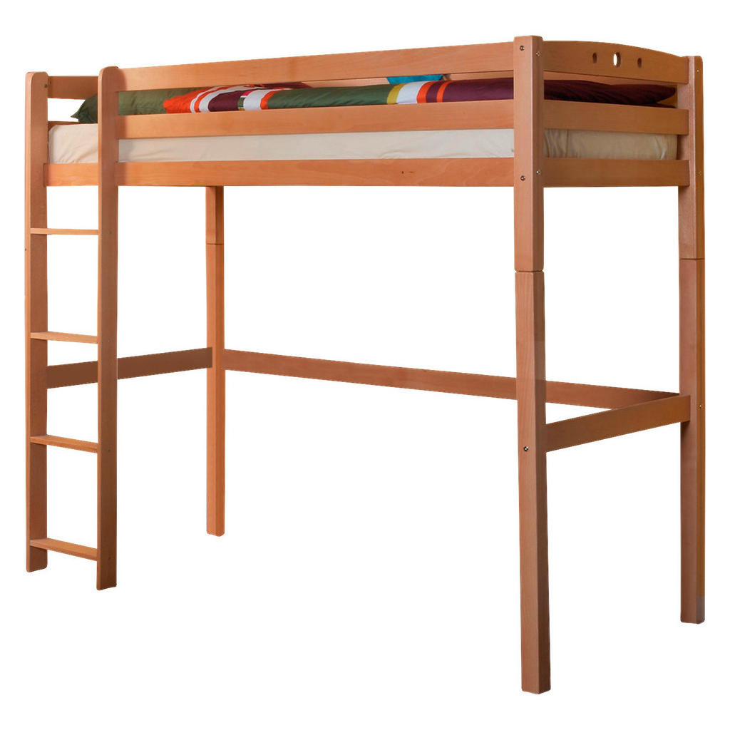 Hochbett Echtholz Massiv 90x200 Tolly R Buche