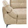 ECKSOFA Creme Velours  - Creme/Schwarz, KONVENTIONELL, Kunststoff/Textil (275/218cm) - Carryhome