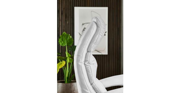 RELAXSESSEL in Leder Weiß  - Edelstahlfarben/Weiß, Design, Leder/Metall (76/119/86cm) - Dieter Knoll