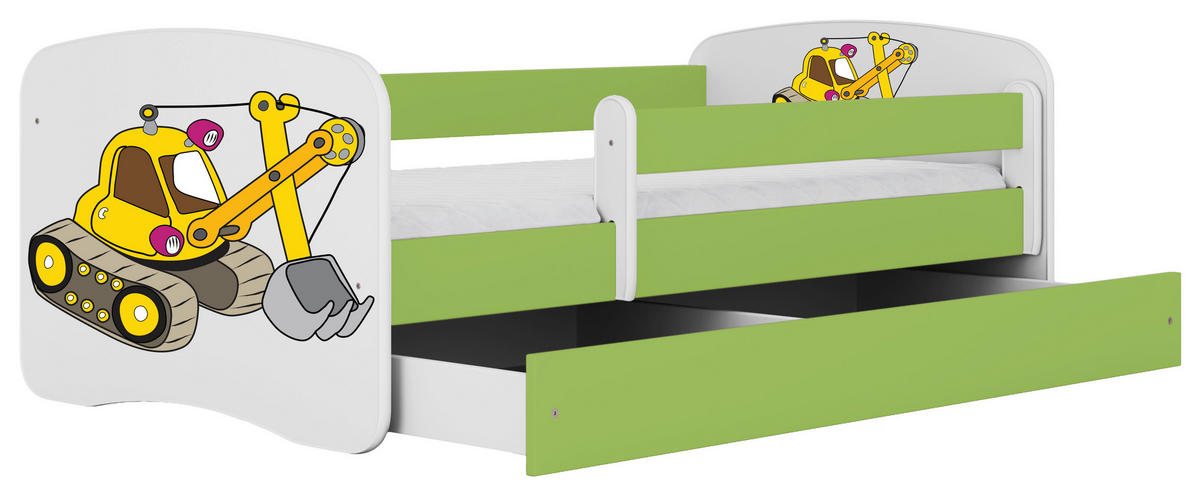 KINDER-/JUNIORBETT 80/160 cm  in Grün  - Birkefarben/Weiß, MODERN, Holz/Holzwerkstoff (80/160cm) - MID.YOU