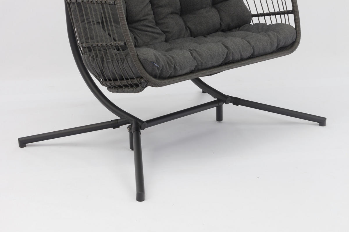 HÄNGESESSEL 152/198/117 cm Stahl  - Anthrazit/Grau, MODERN, Kunststoff/Textil (152/198/117cm)
