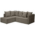 ECKSOFA in Chenille Taupe  - Taupe/Schwarz, KONVENTIONELL, Kunststoff/Textil (193/233cm) - Carryhome