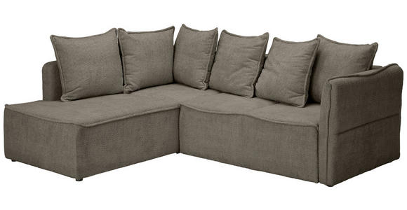 ECKSOFA in Chenille Taupe  - Taupe/Schwarz, KONVENTIONELL, Kunststoff/Textil (193/233cm) - Carryhome