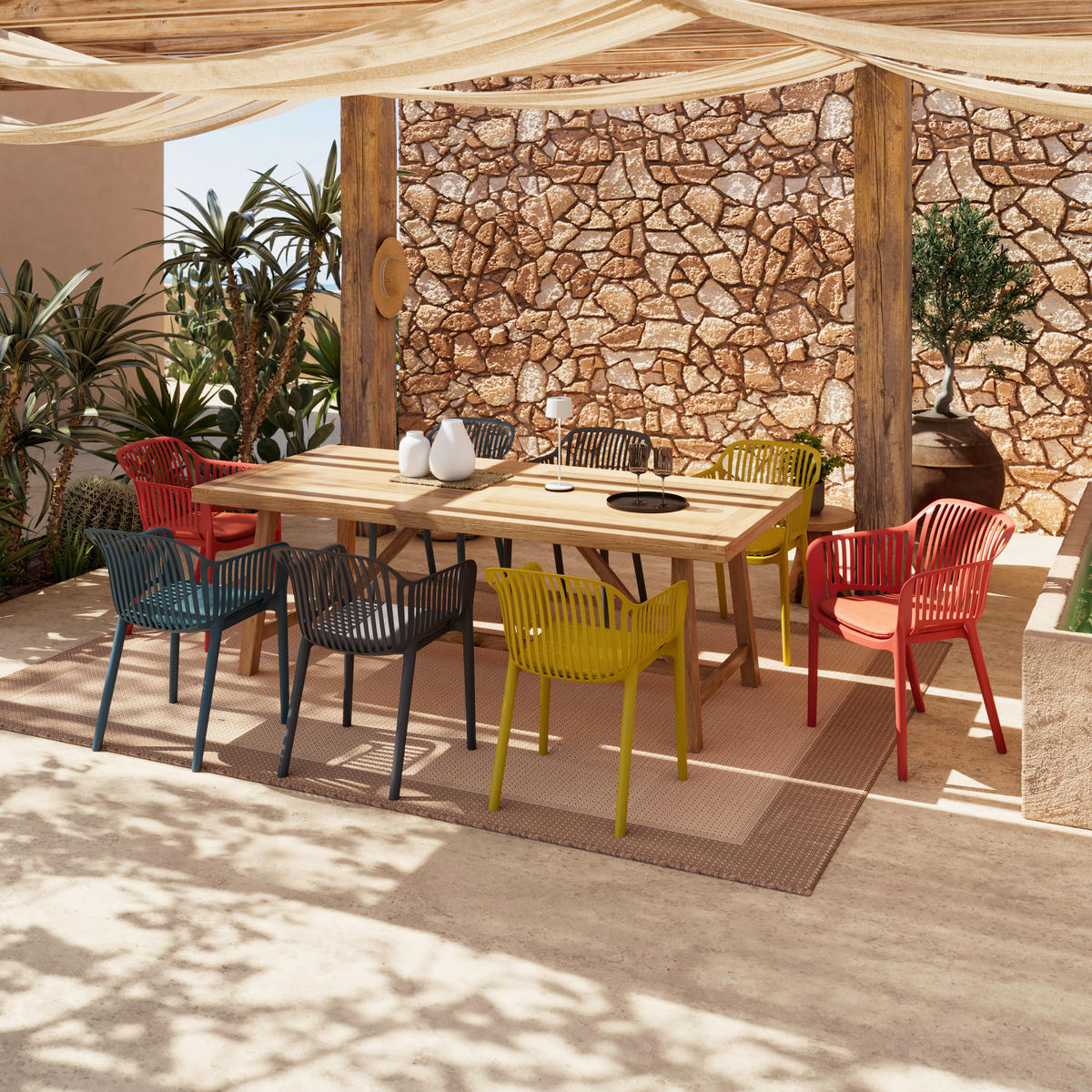 GARTENTISCH 220/100/76 cm Holz rechteckig  - Teakfarben, Natur, Holz (220/100/76cm) - Ambia Garden