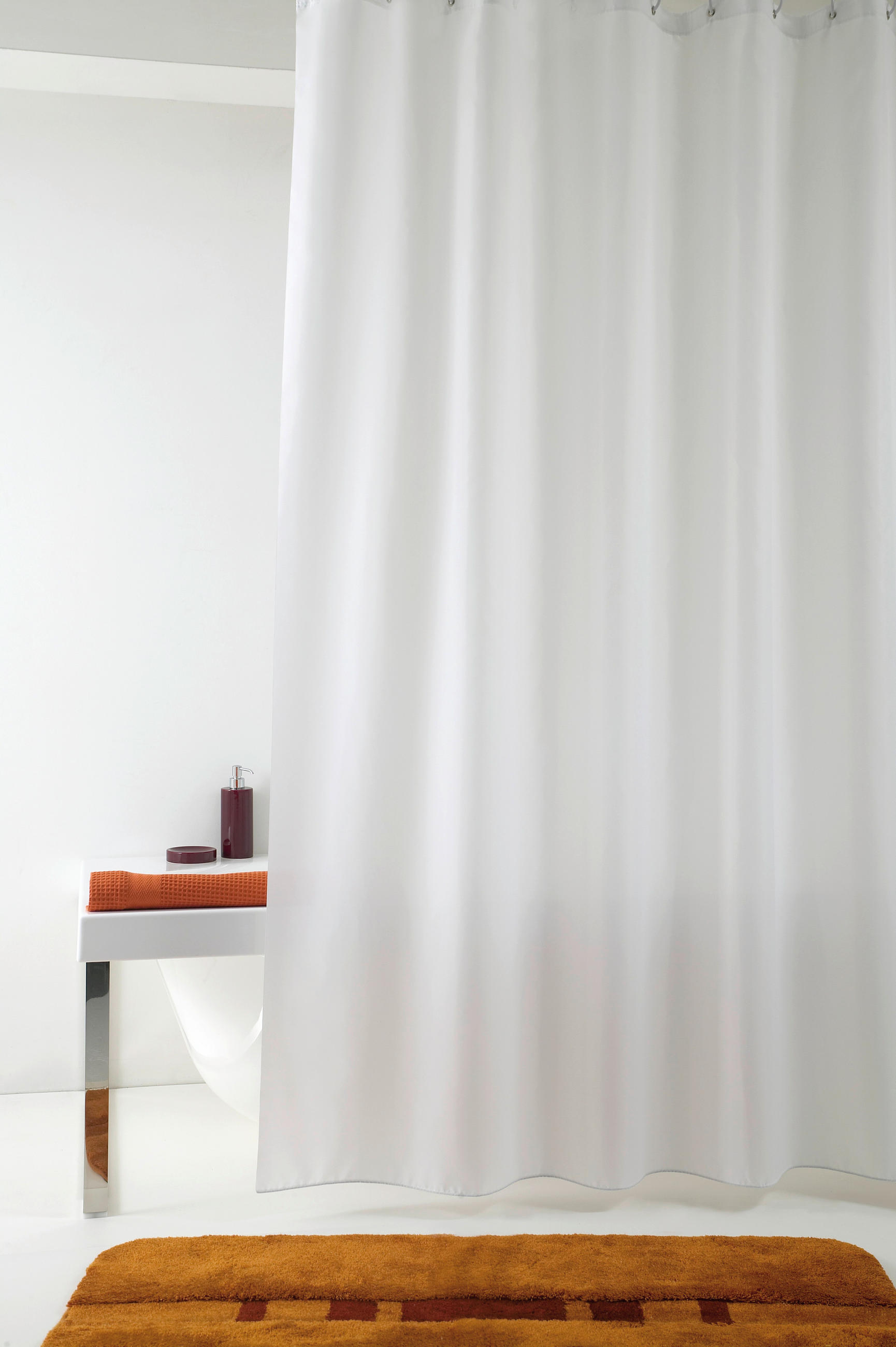 DUSCHVORHANG Impressa 120/200 cm - Weiß, Basics, Kunststoff (120/200cm) - Grund