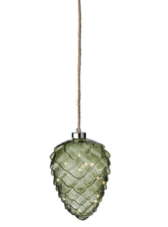 LED DÍSZLÁMPA - fehér/zöld, Basics (15,00/15,00/21,00cm) - X-Mas