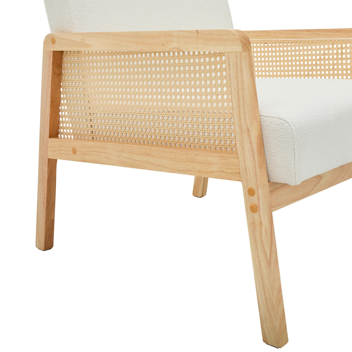 RATTANSESSEL Weiß  - Naturfarben/Weiß, Trend, Holz/Kunststoff (68/85/77,5cm) - Livetastic