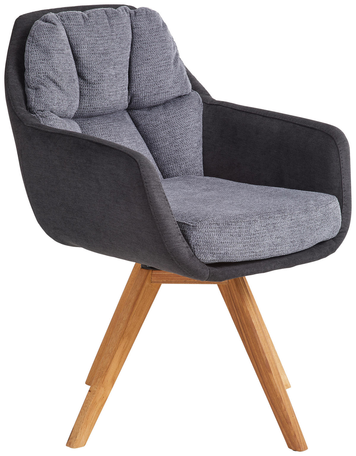 ARMLEHNSTUHL  in Flachgewebe  - Wildeiche/Anthrazit, Design, Holz/Textil (65/85/68cm) - Linea Natura