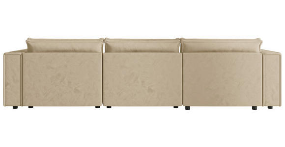 WOHNLANDSCHAFT Beige Webstoff  - Beige/Schwarz, MODERN, Kunststoff/Textil (153/350/153cm) - Xora