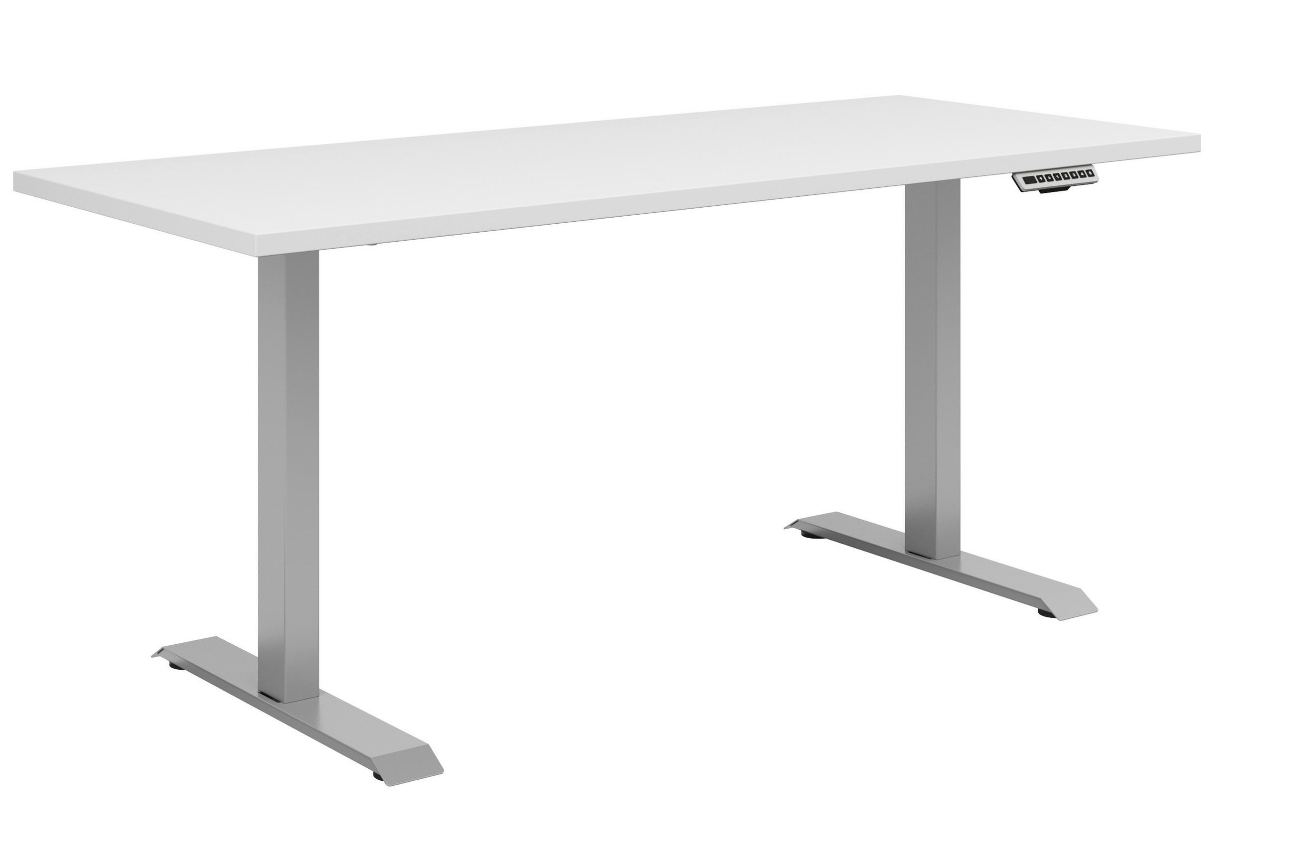 SCHREIBTISCH 155/73/72 cm  in Weiß  - Silberfarben/Weiß, KONVENTIONELL, Holzwerkstoff/Metall (155/73/72cm) - Voleo