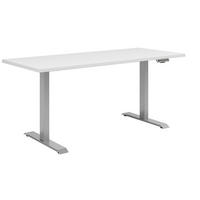 SCHREIBTISCH 155/73/72 cm  in Weiss  - Weiss/Silberfarben, Konventionell, Holzwerkstoff/Metall (155/73/72cm) - Voleo