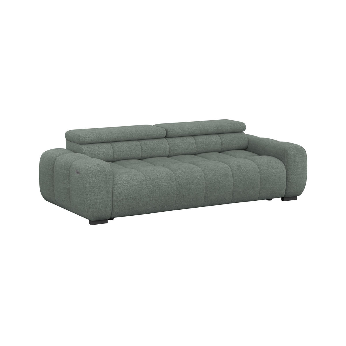BIGSOFA Webstoff Grün  - Schwarz/Grün, Design, Kunststoff/Textil (248/77-97/108cm) - Welnova