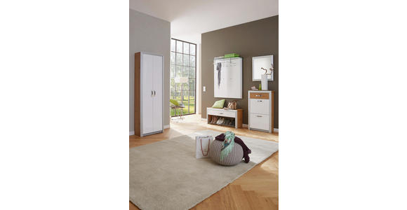 GARDEROBENSCHRANK 66/195/33 cm - Chromfarben/Eichefarben, Design, Metall (66/195/33cm) - Dieter Knoll